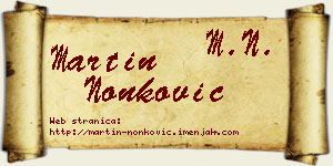Martin Nonković vizit kartica